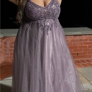 Windsor Lavender Lace Prom Dress